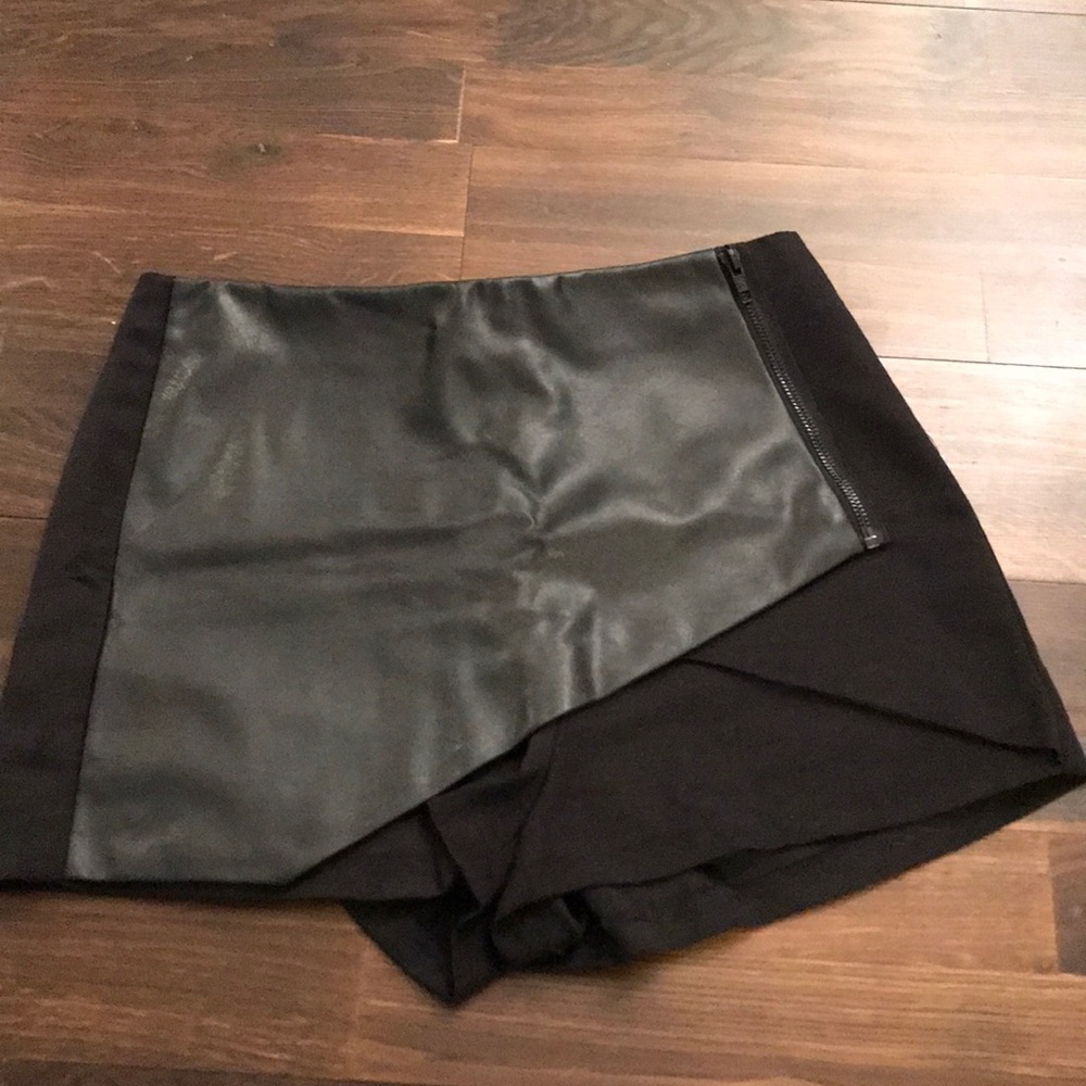 Black Leather Skort